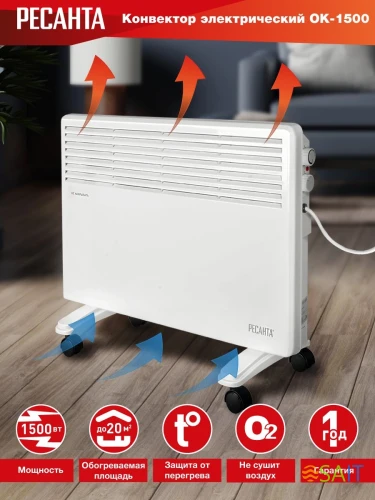 Конвектор Ресанта ОК-1500 1500Вт белый