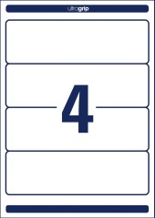 Этикетки Avery Zweckform L4761-25 A4 61x192мм 4шт на листе/80г/м2/25л./белый самоклей. универсальная