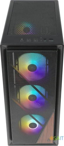 Корпус Azza Forest черный без БП ATX 4x120mm 4x140mm 2xUSB3.0 audio bott PSU