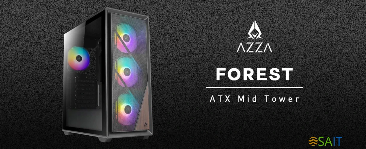 Корпус Azza Forest черный без БП ATX 4x120mm 4x140mm 2xUSB3.0 audio bott PSU