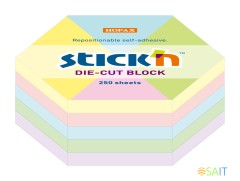 Блок самоклеящийся бумажный Stick`n 21826 61x70мм 250лист. пастель ассорти "гексагон"