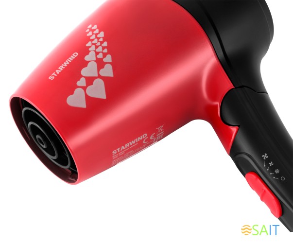 Фен Starwind SHD 7065 1400Вт черный/красный