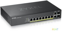 Коммутатор Zyxel GS2220-10HP-EU0101F (L2) 8x1Гбит/с 2xКомбо(1000BASE-T/SFP) 8PoE+ 180W управляемый