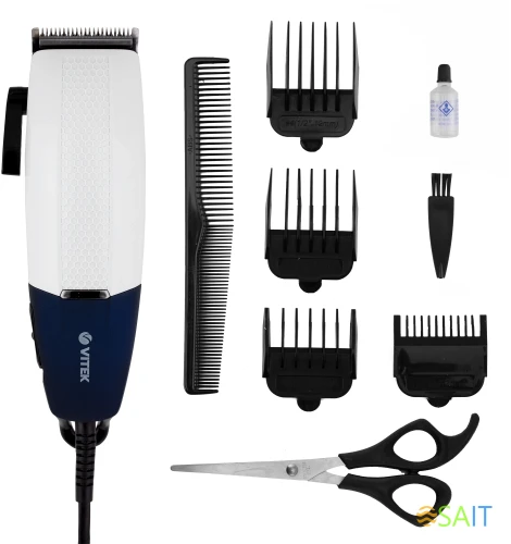 Машинка для стрижки Vitek Sappfire VT-2516 белый (насадок в компл:4шт)