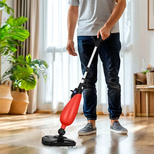 Швабра паровая Kitfort КТ-3939 1300Вт красный/черный