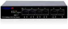 Коммутатор Trassir TR-NS1106-60-4POE (L2) 6x100Мбит/с 4PoE 60W неуправляемый