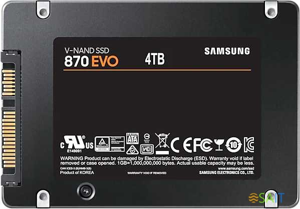 Накопитель SSD Samsung SATA-III 4TB MZ-77E4T0BW 870 EVO 2.5"