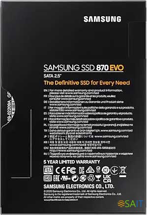 Накопитель SSD Samsung SATA-III 4TB MZ-77E4T0BW 870 EVO 2.5"