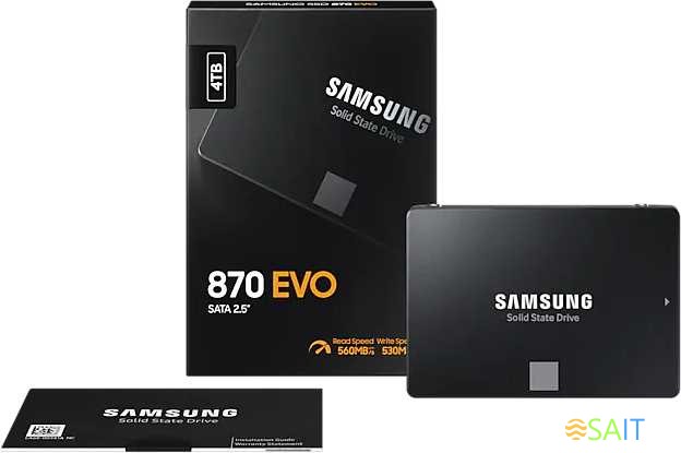 Накопитель SSD Samsung SATA-III 4TB MZ-77E4T0BW 870 EVO 2.5"
