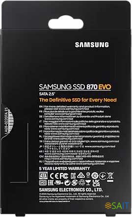 Накопитель SSD Samsung SATA-III 4TB MZ-77E4T0BW 870 EVO 2.5"