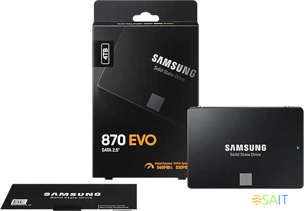 Накопитель SSD Samsung SATA-III 4TB MZ-77E4T0BW 870 EVO 2.5"