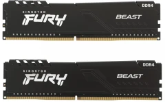 Память DDR4 2x8Gb 3200MHz Kingston KF432C16BBK2/16 Fury Beast Black RTL Gaming PC4-25600 CL16 DIMM 288-pin 1.35В kit dual rank с радиатором Ret
