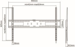 Кронштейн для телевизора Ultramounts UM815F черный 60"-100" макс.75кг настенный фиксированный