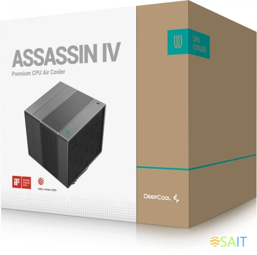 Устройство охлаждения(кулер) Deepcool Assassin IV Soc-AM5/AM4/1200/2066/1700/1851 черный 4-pin 29.3dB Al+Cu 280W 1575gr Ret (R-ASN4-BKNNMT-G)