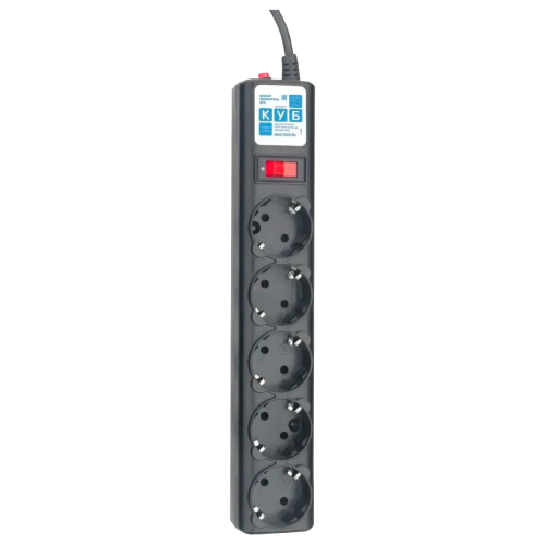 Фильтр-удлинитель Power Cube 3м д/подкл. к UPS(C14) 5 роз., 10А черный/граффит Surge protector Power Cube SPG5-B3