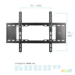 Кронштейн для телевизора Kromax IDEAL-102 черный 32&quot;-90&quot; макс.40кг настенный наклон