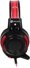 Наушники с микрофоном Оклик HS-G300 ARMAGEDDON черный/красный 2.2м мониторные оголовье (337457)