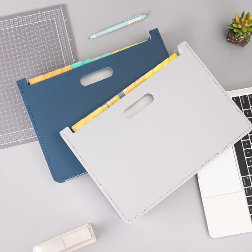 Папка с 13 прозр.вклад. Deli 63951DK-BLUE A4 полипропилен темно-синий с ручками 330x20x235мм