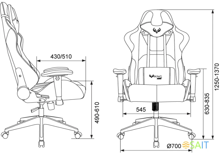 Кресло игровое Zombie VIKING 5 AERO черный/салатовый эко.кожа с подголов. крестов. пластик