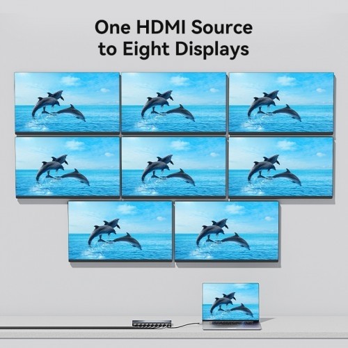 Разветвитель - сплиттер Vention HDMI 19F/8x19F на 8 мониторов Vention AKQB0