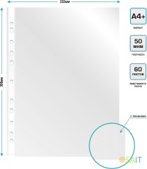 Папка-вкладыш Бюрократ Люкс 013BKLUX тисненые A4+ 50мкм (упак.:100шт)