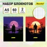 Блокнот Silwerhof A5 обложка картон 60л клетка гребень Одинокий воин (2шт)