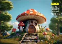 Альбом для рисования Silwerhof 20л. A4 Сказочный мир 4диз. мел.картон скрепка (упак.:4шт)