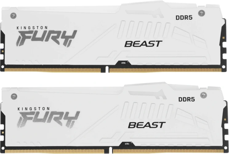 Память DDR5 2x32GB 6000MHz Kingston KF560C36BWEAK2-64 Fury Beast White Expo RGB RTL Gaming PC5-48000 CL36 DIMM 288-pin 1.35В dual rank с радиатором Ret