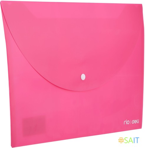 Конверт на кнопке Deli E38131 A4 гориз. расшир. полипропилен 0.18мм ассорти