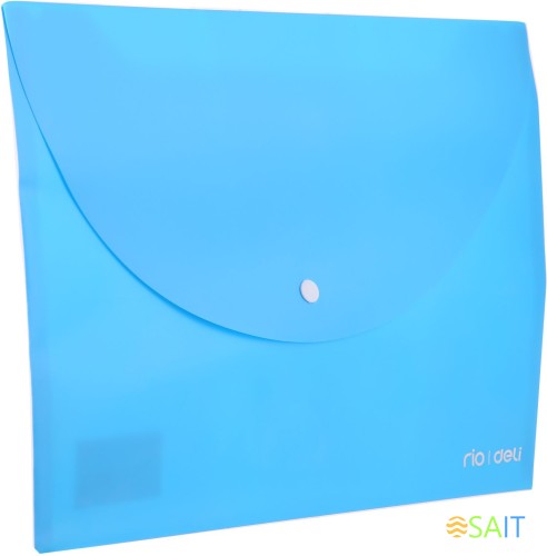 Конверт на кнопке Deli E38131 A4 гориз. расшир. полипропилен 0.18мм ассорти