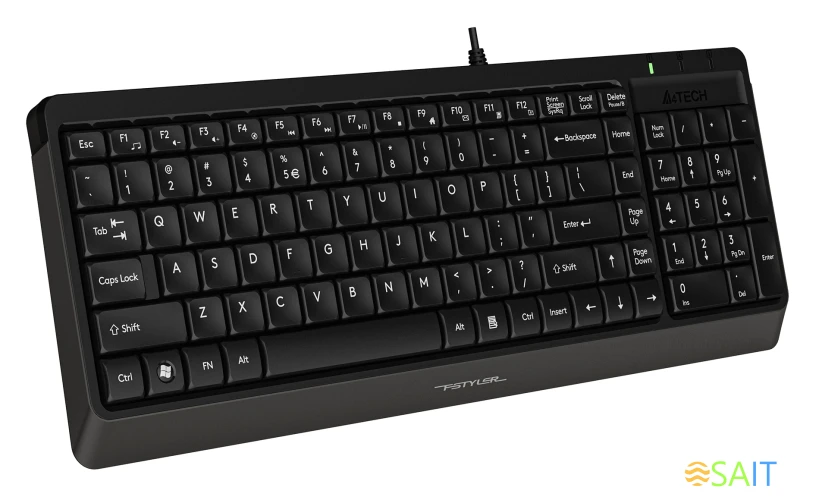 Клавиатура + мышь A4Tech Fstyler F1512 клав:черный мышь:черный USB (F1512 BLACK)