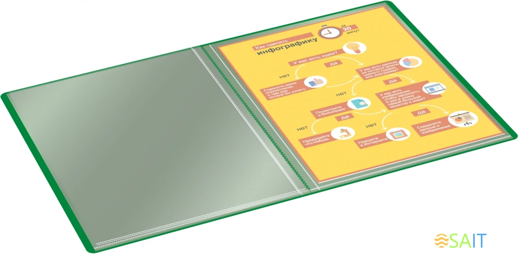 Папка с 30 прозр.вклад. Silwerhof Eco A4 пластик 0.5мм зеленый
