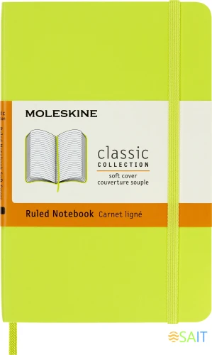 Блокнот Moleskine CLASSIC SOFT QP611C2 Pocket 90x140мм 192стр. линейка мягкая обложка лайм