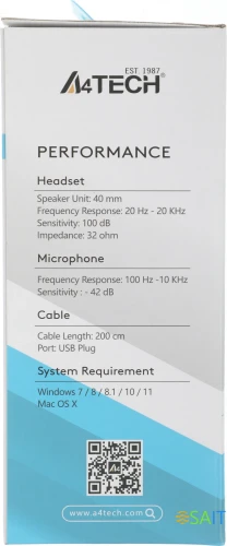 Наушники с микрофоном A4Tech Fstyler FH100U желтый/черный 2м накладные USB оголовье (FH100U (BUMBLEBEE))