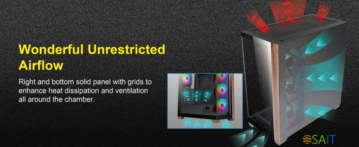 Корпус Azza Neptune черный без БП ATX 5x120mm 2x140mm 2xUSB2.0 1xUSB3.0 audio bott PSU