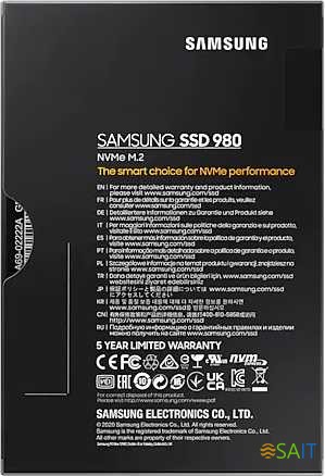 Накопитель SSD Samsung PCIe 3.0 x4 250GB MZ-V8V250BW 980 M.2 2280