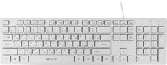 Клавиатура Оклик 500M белый USB slim Multimedia (1061586) кабель 1.5м