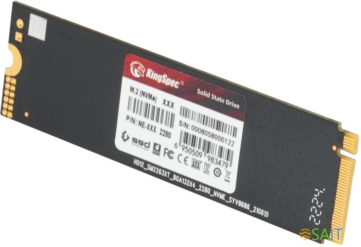 Накопитель SSD Kingspec PCIe 3.0 x4 2TB NE-2TB M.2 2280
