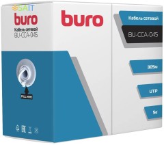 Кабель сетевой Buro BU-CCA-045 UTP 4 пары cat.5E solid 0.45мм CCA 305м серый