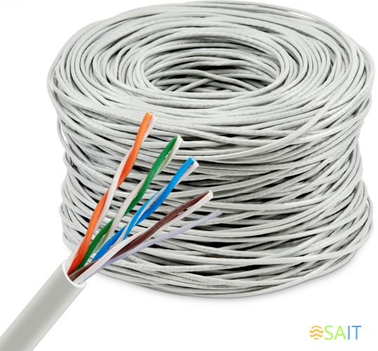 Кабель сетевой Buro BU-CCA-045 UTP 4 пары cat.5E solid 0.45мм CCA 305м серый