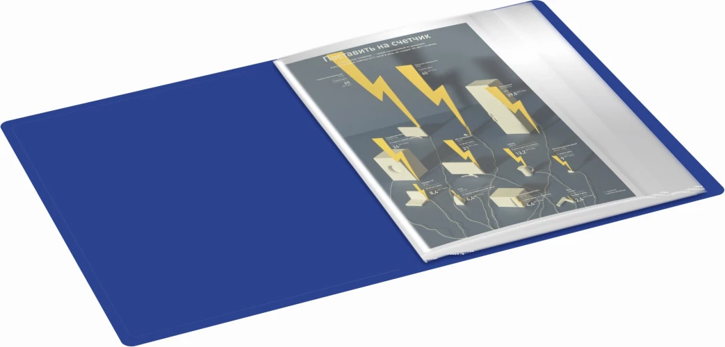 Папка с 60 прозр.вклад. Silwerhof Eco SE-V60BLU A4 пластик 0.7мм синий