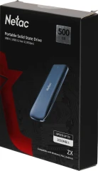 Накопитель SSD Netac USB-C 500Gb NT01ZX-500G-32BK ZX 1.8" черный