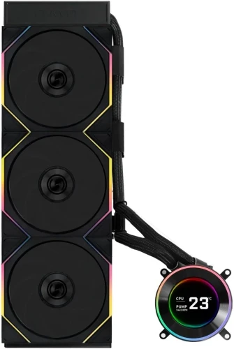 Система водяного охлаждения Lian-Li HydroShift II LCD-C 360TL ARGB Soc-AM5/AM4/1700/1851 черный 4-pin 33dB Al+Cu LCD Ret (G89.GHS2LCD36TB.R0)