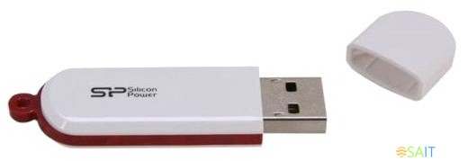 Флеш Диск Silicon Power 64Gb LuxMini 320 SP064GBUF2320V1W USB2.0 белый