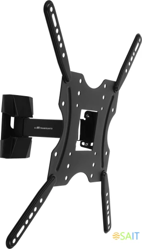 Кронштейн для телевизора Ultramounts UM901 черный 32"-55" макс.30кг настенный поворотно-выдвижной и наклонный