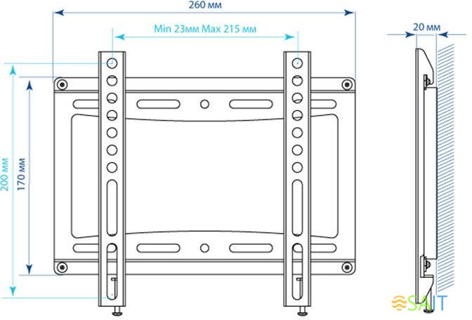 Кронштейн для телевизора Kromax IDEAL-5 белый 15"-47" макс.35кг настенный фиксированный
