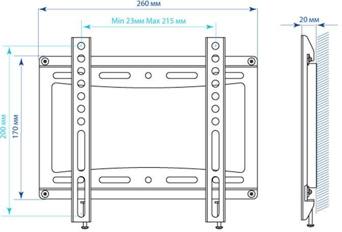 Кронштейн для телевизора Kromax IDEAL-5 белый 15"-47" макс.35кг настенный фиксированный