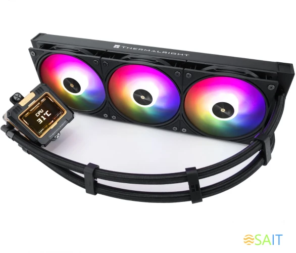 Система водяного охлаждения Thermalright Frozen Warframe 360 ARGB Soc-AM5/AM4/1200/1700/1851 черный 4-pin 29.8dB Al LCD Ret (F-WFRAME-360-BL-ARGB)