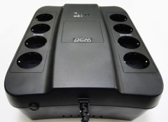 ИБП SPD-550U LCD, линейно-интерактивный, цифровой дисплей, 550 ВA, 330 Вт, 4 евророзетки с резервным питанием, 4 евророзетки с фильтрацией, USB, защита RJ45/RJ11, батарея свинцово-кислотная 12В 7.2Ач, ШхГхВ 285х232х103мм, 6.8 кг Powercom Spider SPD-550U