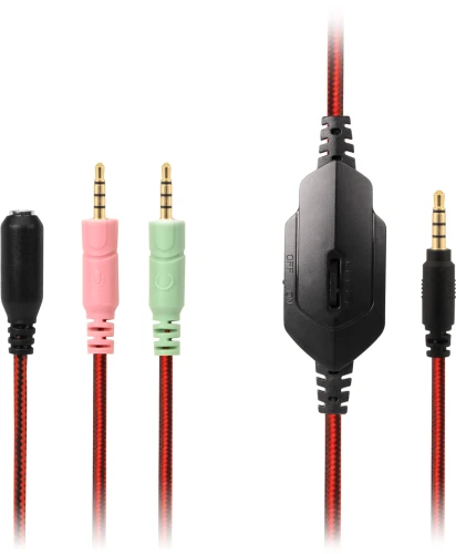 Наушники с микрофоном Sven AP-G886MV черный/красный 1.2м мониторные оголовье